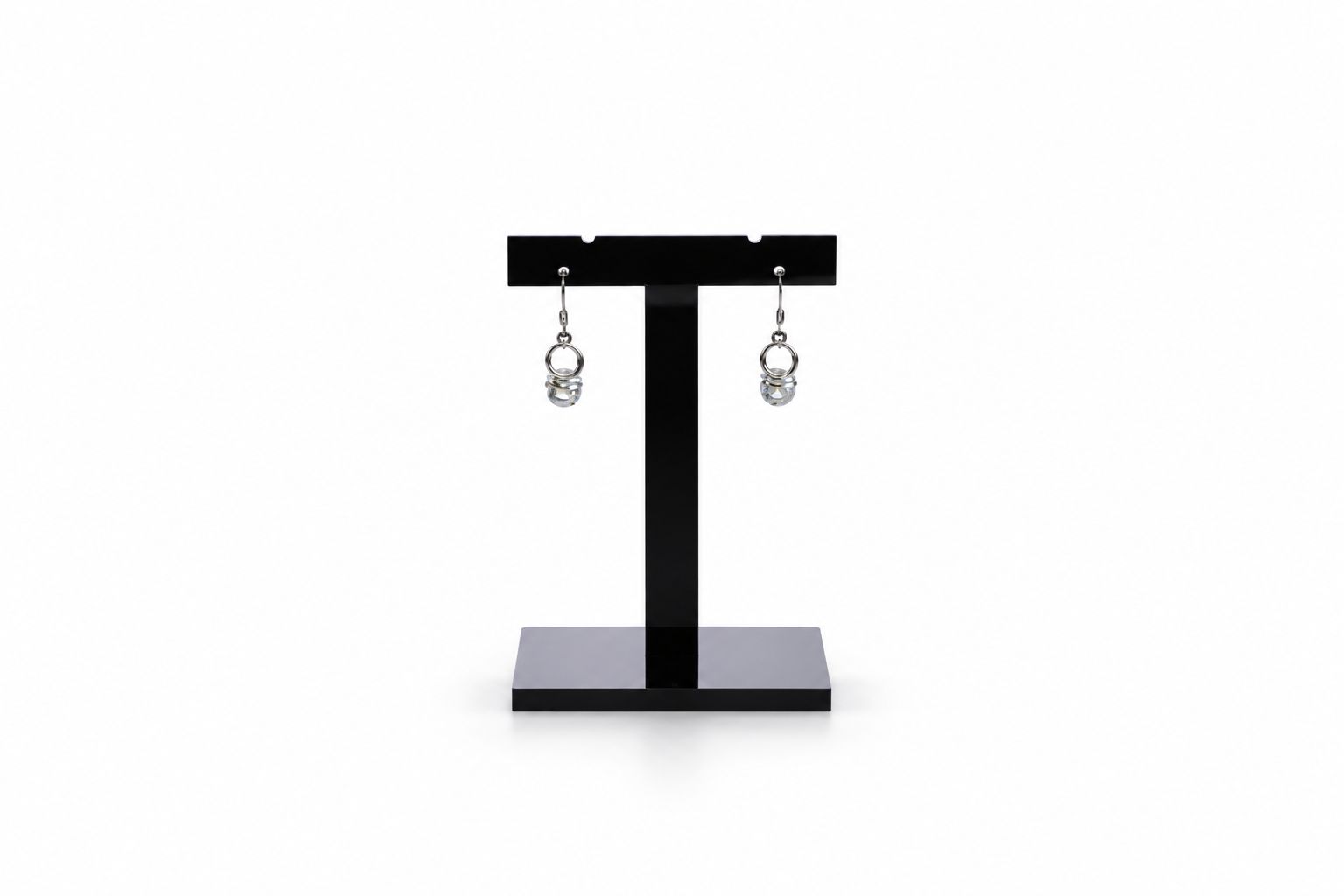 AER002S Acrylic Earring Display Stand (Small, Black) — studio view