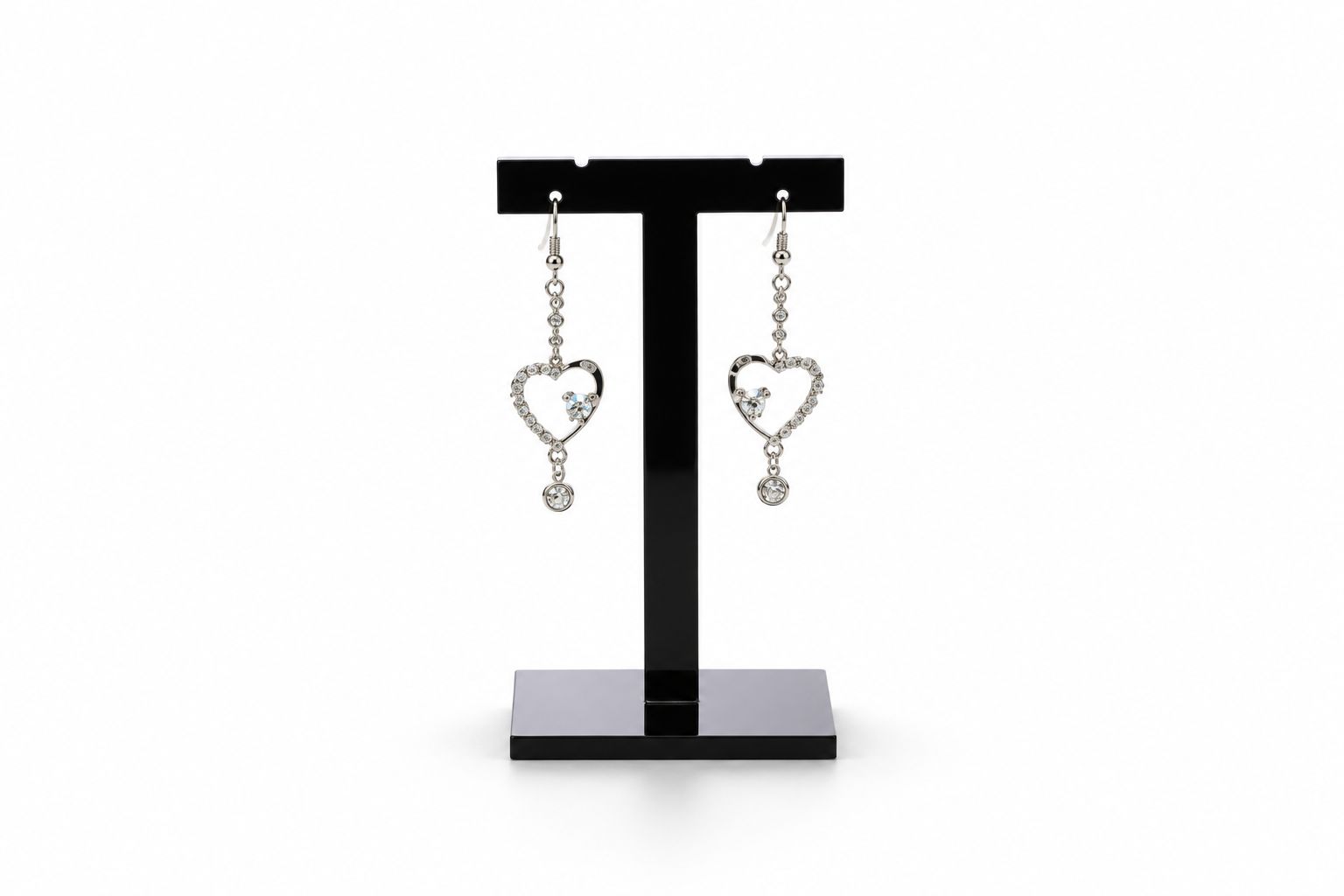 AER002M Acrylic Earring Display Stand (Medium, Black) — studio view