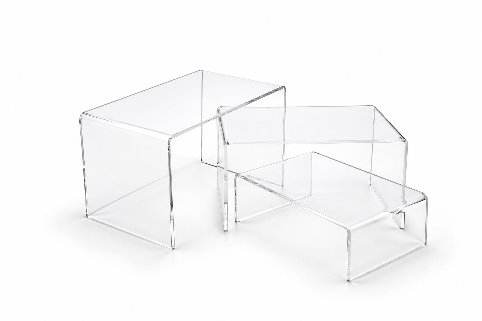 ACR001 Acrylic Risers — 3-Piece Set — studio view