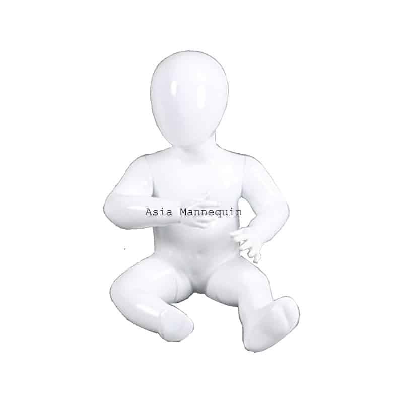 TK9 Children Mannequin, Glossy, White, Sitting