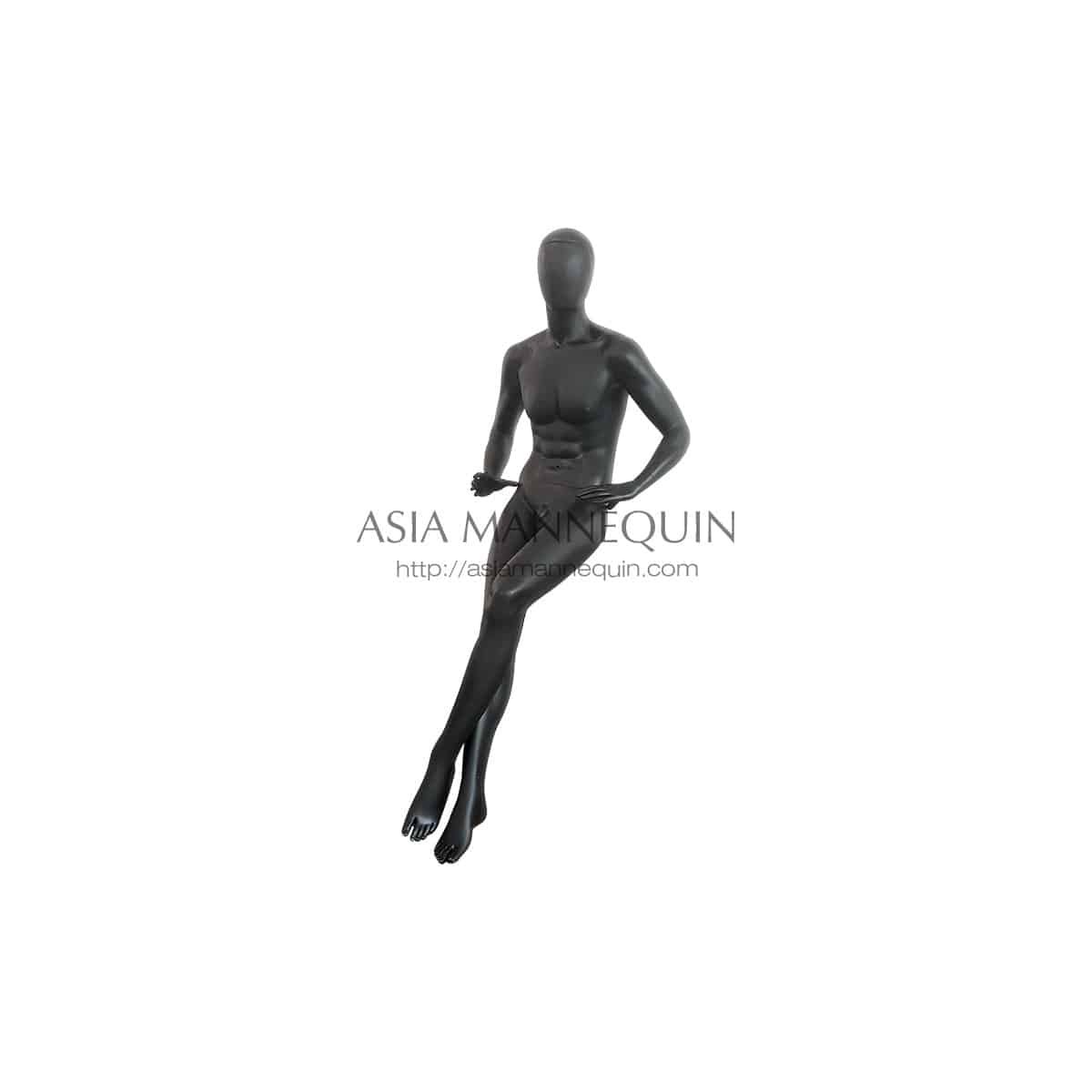 MK8 Male Mannequin, Matte Black, Sitting Pose