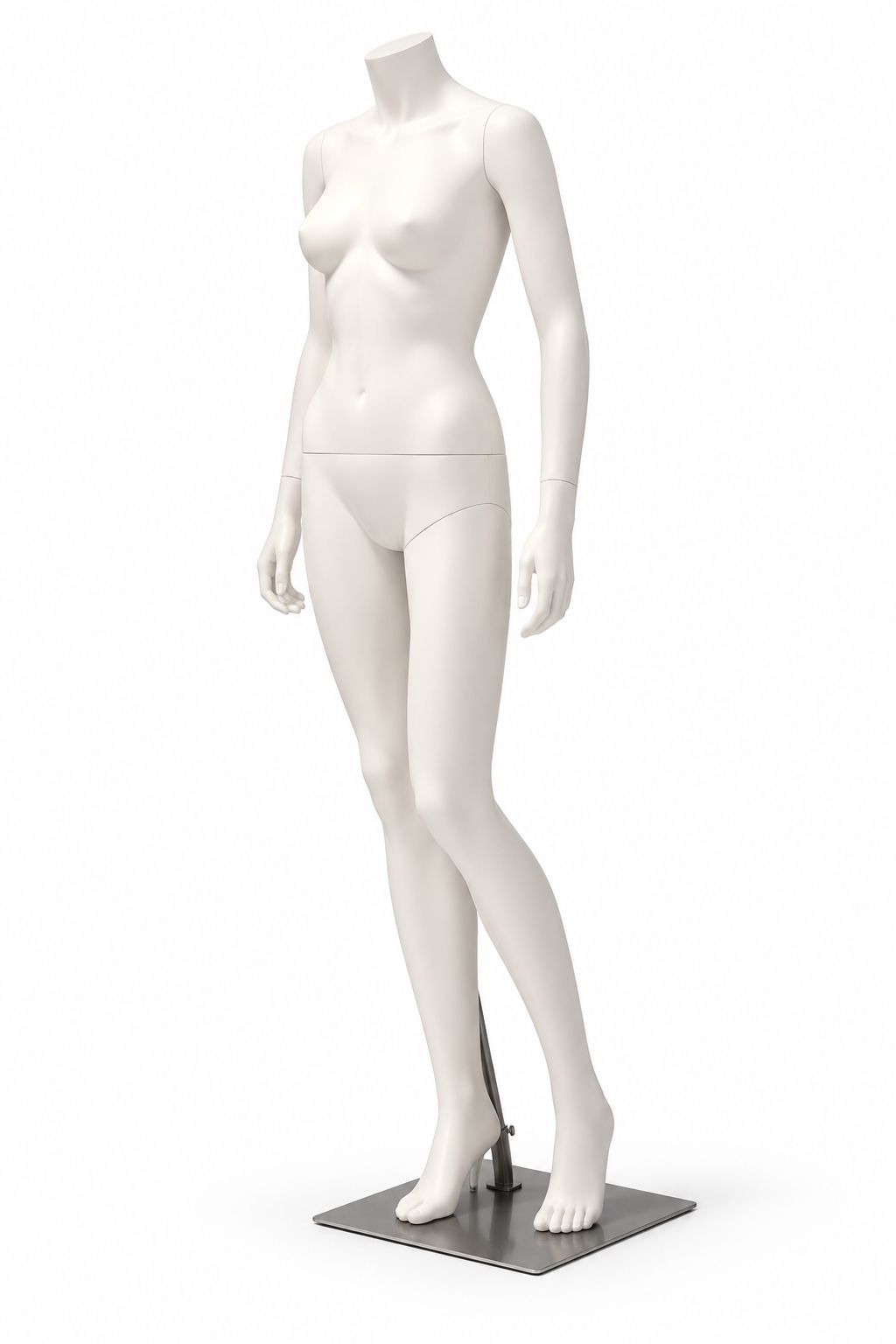 White Headless Female Full-Body Mannequin Rental — studio view