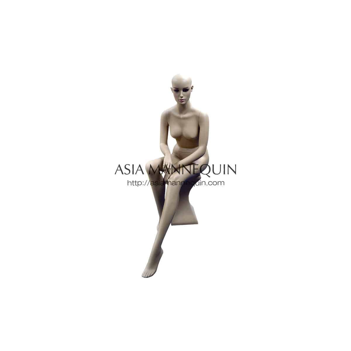 MFSFS001 Mannequin Fiberglass, Skin, Female, Sitting Pose