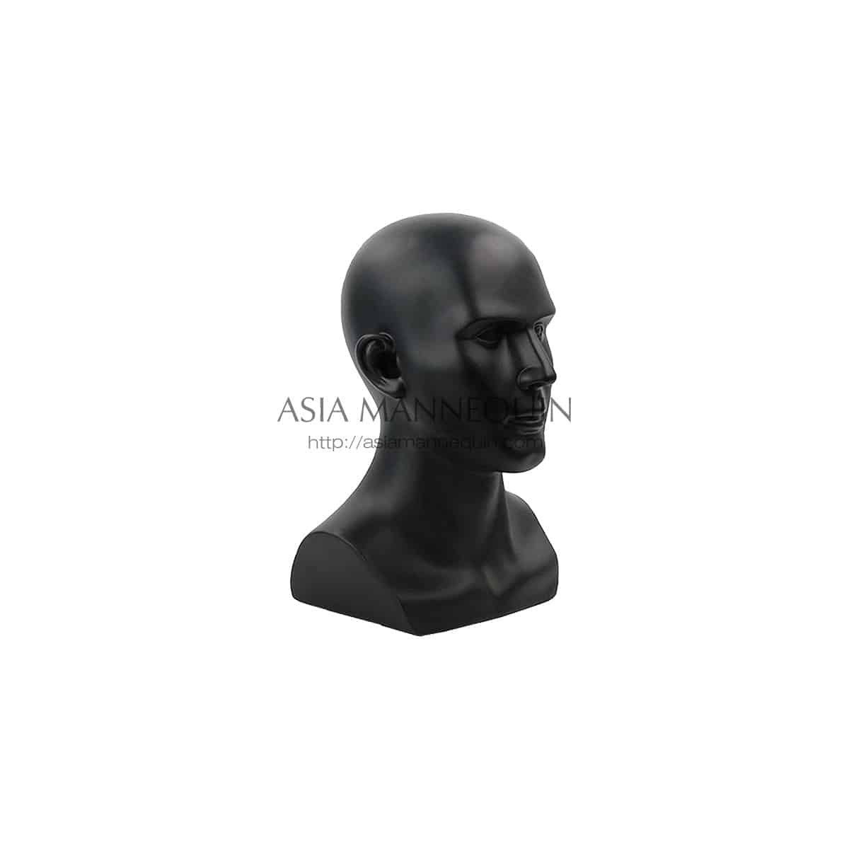 MHEADM004 Head Mannequin, Male, Matte Black