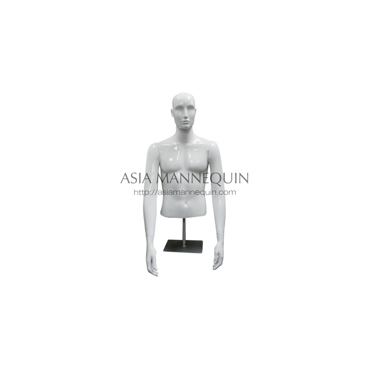 SK68 Male Mannequin, Torso, Glossy White