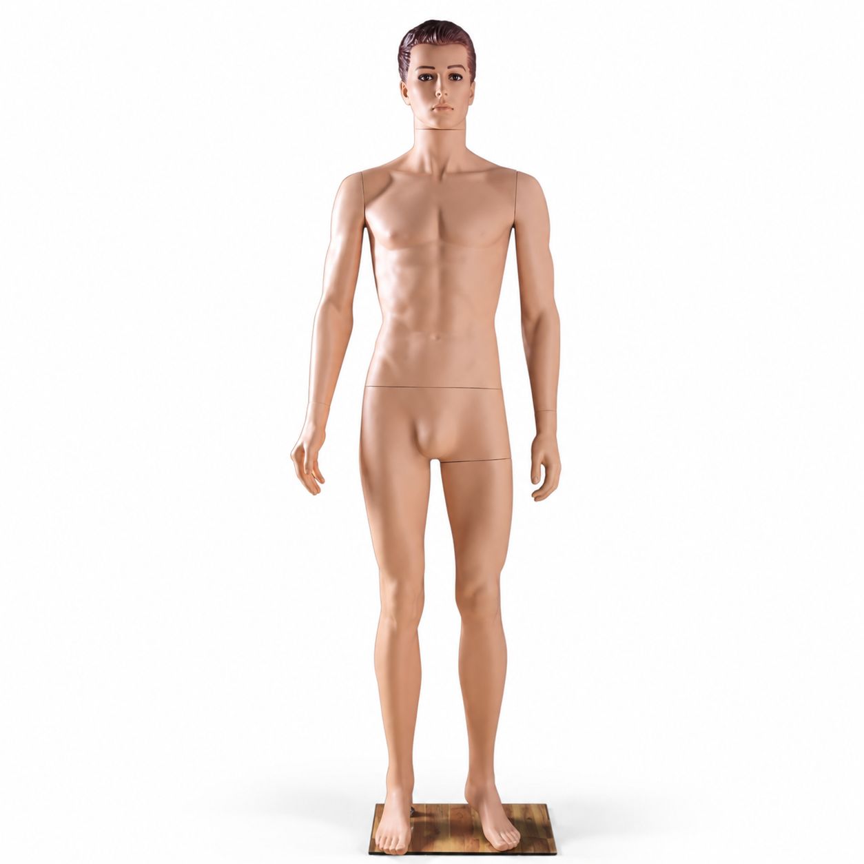 MPH002 Male Mannequin (Polypropylene, Skin, Full Bodied) — studio view