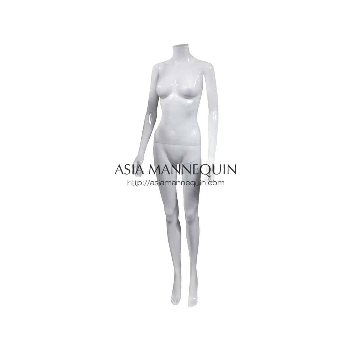 MPWF002G Female Mannequin, Headless, Glossy White Polyproplene