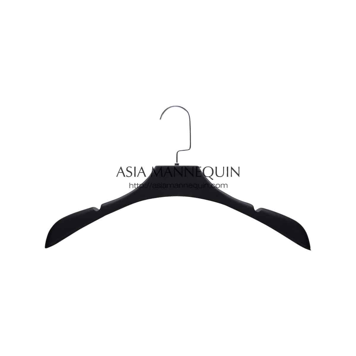 HCB027 Black Clothes Hanger, Flat Hook (10 pc)
