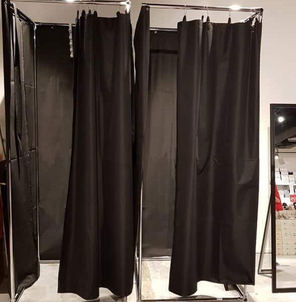 black curtain