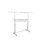 CR3-0109HD-3FT Clothes Garment Racks, 3ft, Single Tier, Extendable Height & Sides, Silver Chrome
