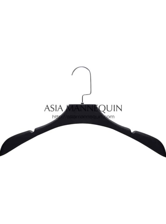 HCB027 Black Clothes Hanger, Flat Hook (10 pc)
