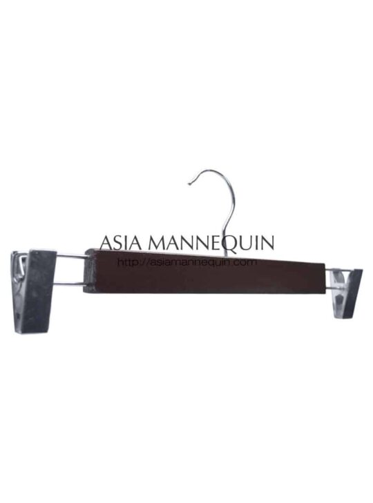 HCP004 Dark Brown Wood Clip Hanger for Pants & Skirts (1 pc)