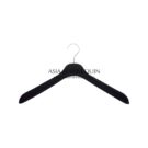 HVE001 Velvet Coat Hanger, Black, Non-Slip, Elegant Dip, w/o Bar (1 pc)