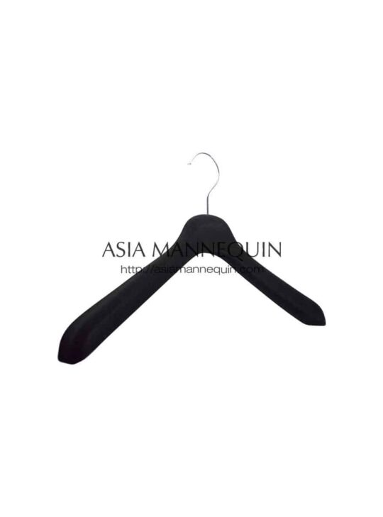 HVE001 Velvet Coat Hanger, Black, Non-Slip, Elegant Dip, w/o Bar (1 pc) HVE001 Velvet Coat Hanger, Black, Non-Slip, Elegant Dip, w/o Bar (1 pc)