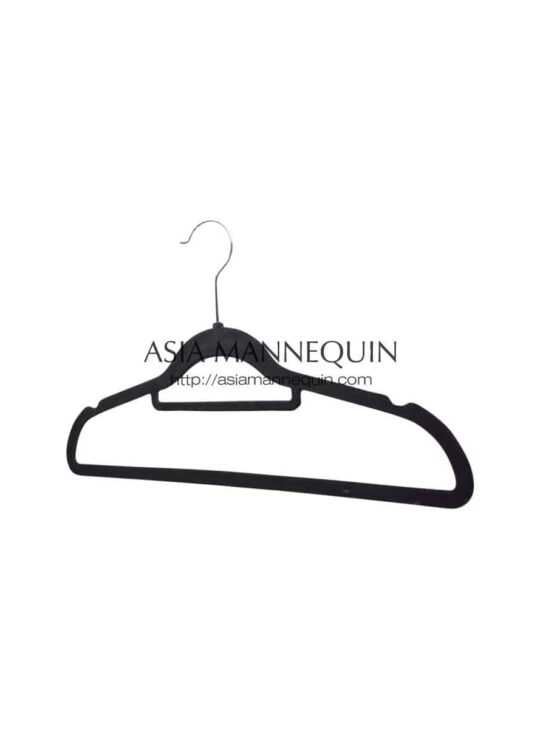 HVE005 Velvet Clothes Hanger, Black, Non-Slip, w/ Tie & Pants Bar (1 pc) HVE005 Velvet Clothes Hanger, Black, Non-Slip, w/ Tie & Pants Bar (1 pc)
