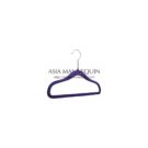 HVE010 Velvet Hanger, Purple, Child-Size, Non-Slip, w/ Bar (1 pc)
