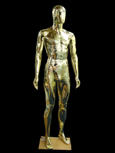 MM 23 Male Mannequins Chrome Gold Full Body Polyprolene