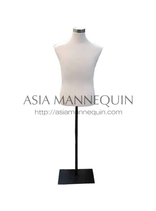 TM 12 Fabric Torso Male White / Black Color Steel Base TM 12 Fabric Torso Male White / Black Color Steel Base