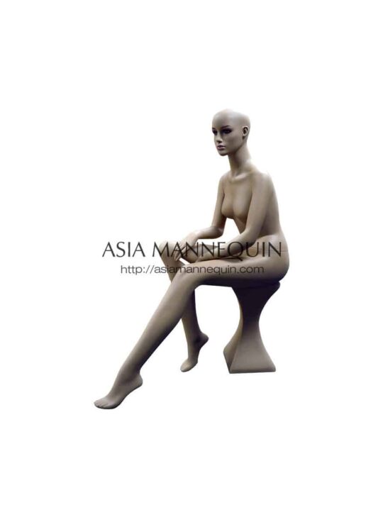 MFSFS001 Mannequin Fiberglass, Skin, Female, Sitting Pose