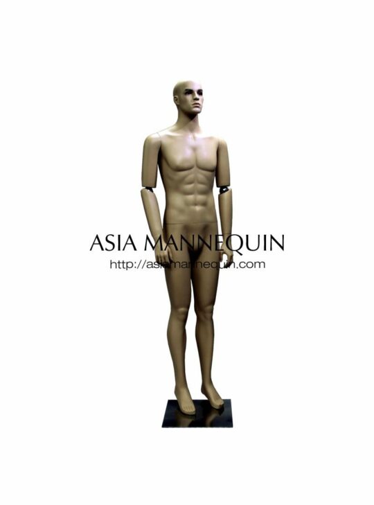 MFSM003 Male Mannequin (Fiberglass, Skin Colored, Adjustable Arms)
