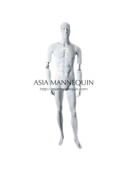 MFSM006 Male Mannequin (Fiberglass, White Colored, Adjustable Arms) (PRE ORDER)