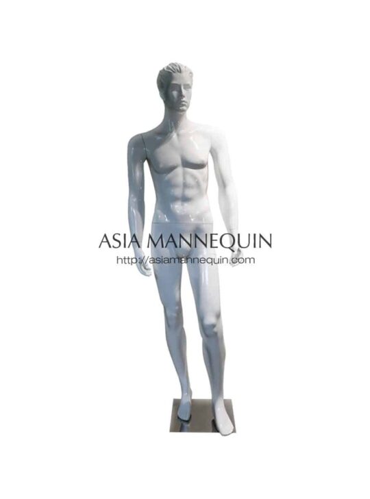 MFWF001 Male Mannequin, Fiberglass, Glossy White