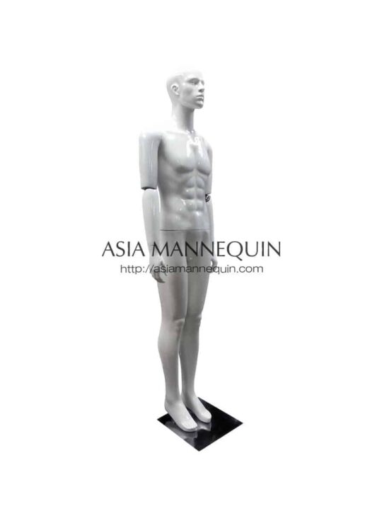 MFSM005 Male Mannequin (Fiberglass, Dark Grey, Adjustable Arms)