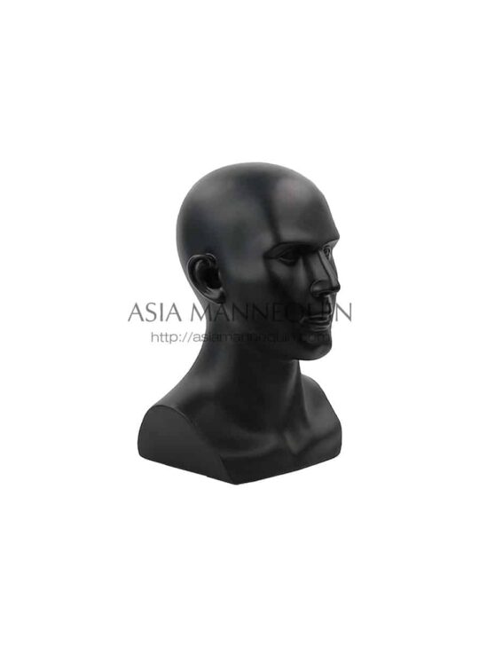 MHEADM004 Head Mannequin, Male, Matte Black