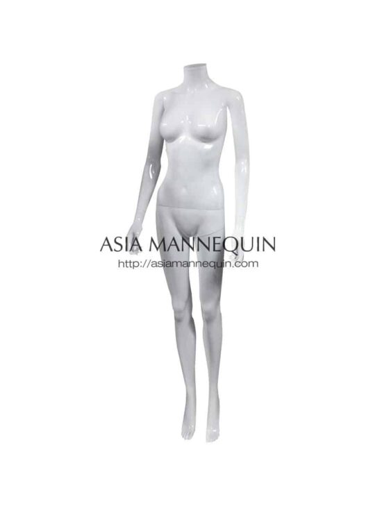 MPWF002G Female Mannequin, Headless, Glossy White Polyproplene