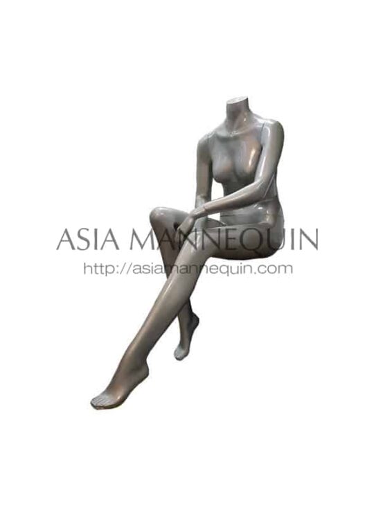 MFSFS006 Mannequin Fiberglass, Grey, Female, Sitting Pose