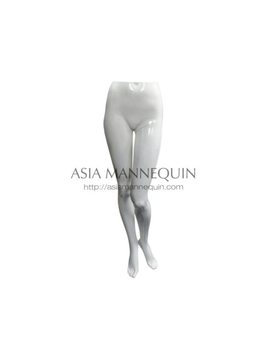 SKF1 Mannequin Fiberglass Glossy White, Female, Half Body Leg